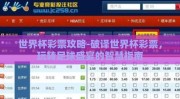 世界杯彩票攻略-破译世界杯彩票，玩转足球盛宴的智慧指南