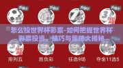 怎么投世界杯彩票-如何把握世界杯彩票投资，技巧与策略大揭秘