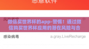 微信买世界杯的app-警惕！通过微信购买世界杯应用的潜在风险与合规路径
