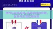 世界杯彩票攻略-追寻胜利的密钥，世界杯彩票攻略探索