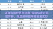 体育彩票世界杯倍率-探秘体育彩票世界杯，深度解析倍率背后的玄妙