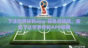 下注世界杯的app-绿色竞技场，安全下注世界杯的APP指南