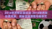 2018世界杯彩票玩法-2018世界杯彩票风暴，揭秘足球激情与概率艺术的完美碰撞
