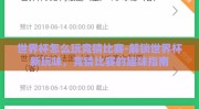 世界杯怎么玩竞猜比赛-解锁世界杯新玩味，竞猜比赛的趣味指南