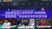 新版微信怎么买世界杯-新版微信，便捷路径，助你畅享世界杯数字盛宴