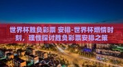 世界杯胜负彩票 安排-世界杯燃情时刻，理性探讨胜负彩票安排之策