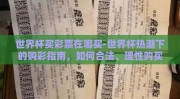 世界杯买彩票在哪买-世界杯热潮下的购彩指南，如何合法、理性购买彩票