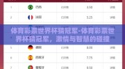 体育彩票世界杯猜冠军-体育彩票世界杯猜冠军，激情与智慧的碰撞