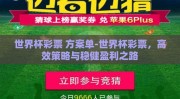 世界杯彩票 方案单-世界杯彩票，高效策略与稳健盈利之路