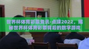 世界杯体育彩票资讯-点球2022，揭秘世界杯体育彩票背后的数字游戏