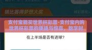 支付宝能买世界杯彩票-支付宝内购世界杯彩票的便捷与惊喜，数字时代下的体育娱乐新风尚