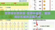 世界杯彩票购买-世界杯盛宴，解锁购彩乐趣的正确方式