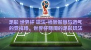足彩 世界杯 玩法-检验智慧与运气的竞技场，世界杯期间的足彩玩法探索