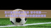 支付宝买世界杯足球-掌中观赛——支付宝买世界杯足球的便捷新体验