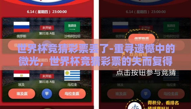 世界杯竞猜彩票丢了-重寻遗憾中的微光,世界杯竞猜彩票的失而复得 世界杯竞猜彩票丢了-重寻遗憾中的微光,世界杯竞猜彩票的失而复得