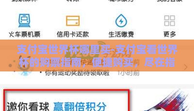 支付宝世界杯哪里买-支付宝看世界杯的购票指南，便捷购买，尽在指尖