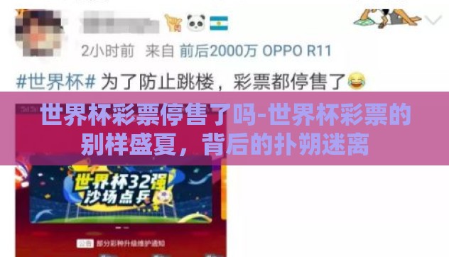 世界杯彩票停售了吗-世界杯彩票的别样盛夏，背后的扑朔迷离