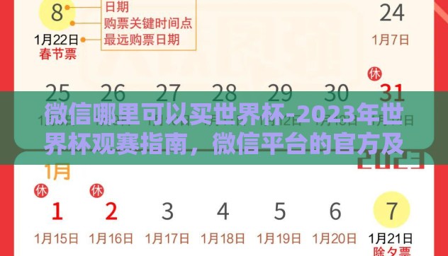 微信哪里可以买世界杯-2023年世界杯观赛指南，微信平台的官方及安全购票指南