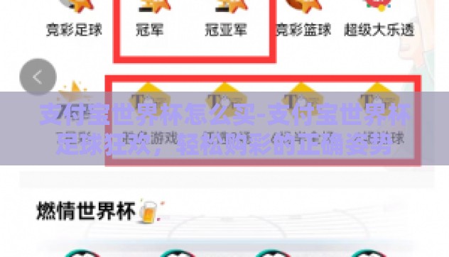 支付宝世界杯怎么买-支付宝世界杯足球狂欢，轻松购彩的正确姿势