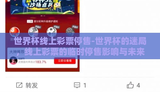 世界杯线上彩票停售-世界杯的迷局，线上彩票的临时停售影响与未来展望