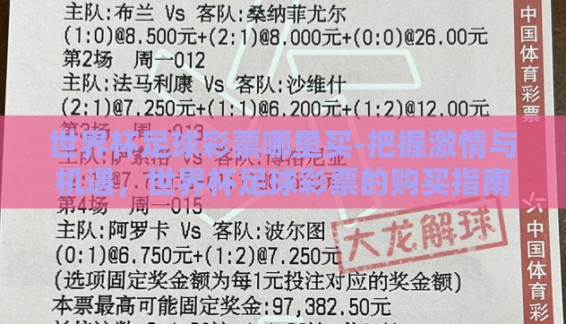 世界杯足球彩票哪里买-把握激情与机遇,世界杯足球彩票的购买指南 世界杯足球彩票哪里买-把握激情与机遇,世界杯足球彩票的购买指南