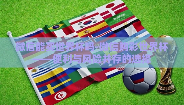 微信能买世界杯吗-微信购彩世界杯——便利与风险并存的选择
