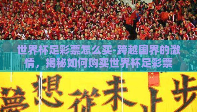 世界杯足彩票怎么买-跨越国界的激情，揭秘如何购买世界杯足彩票