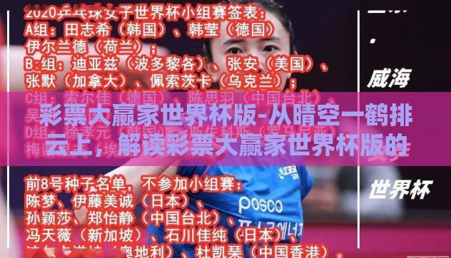 彩票大赢家世界杯版-从晴空一鹤排云上，解读彩票大赢家世界杯版的魅力与机遇