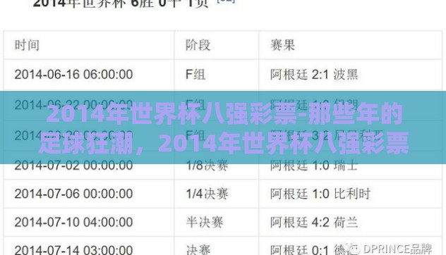 2014年世界杯八强彩票-那些年的足球狂潮,2014年世界杯八强彩票风云 2014年世界杯八强彩票-那些年的足球狂潮,2014年世界杯八强彩票风云