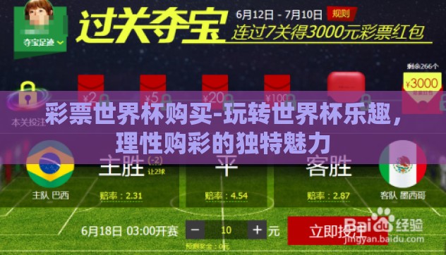 彩票世界杯购买-玩转世界杯乐趣，理性购彩的独特魅力