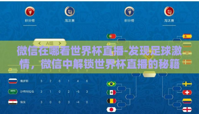 微信在哪看世界杯直播-发现足球激情，微信中解锁世界杯直播的秘籍