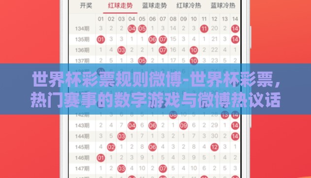 世界杯彩票规则微博-世界杯彩票，热门赛事的数字游戏与微博热议话题