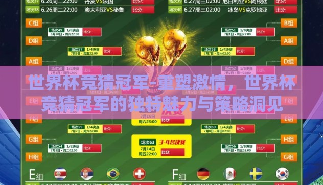 世界杯竞猜冠军-重塑激情，世界杯竞猜冠军的独特魅力与策略洞见