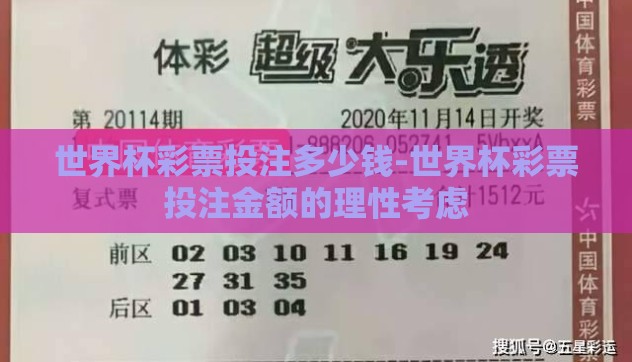 世界杯彩票投注多少钱-世界杯彩票投注金额的理性考虑